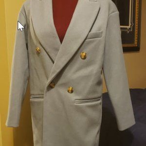 Topshop Brook Longline Petite Women's Coat, Size 4 US - Blue